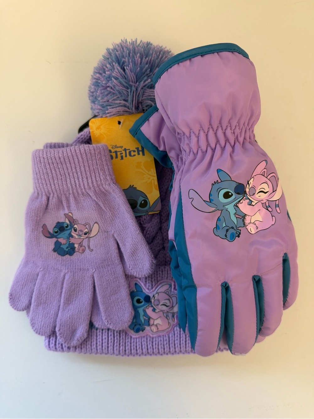 lilo and stitch 3pcs Hat And SKi Glove Set